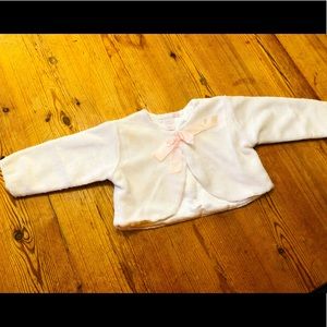 H&M Plush Jacket blush pink ribbon tie 4-6m EU 68